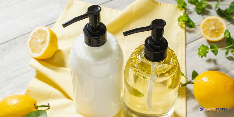 Dish Soap with Lemon to Remove hair toner
