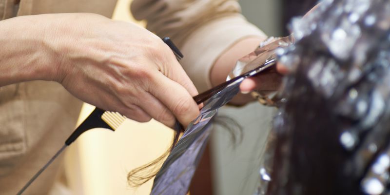 Perming at salon